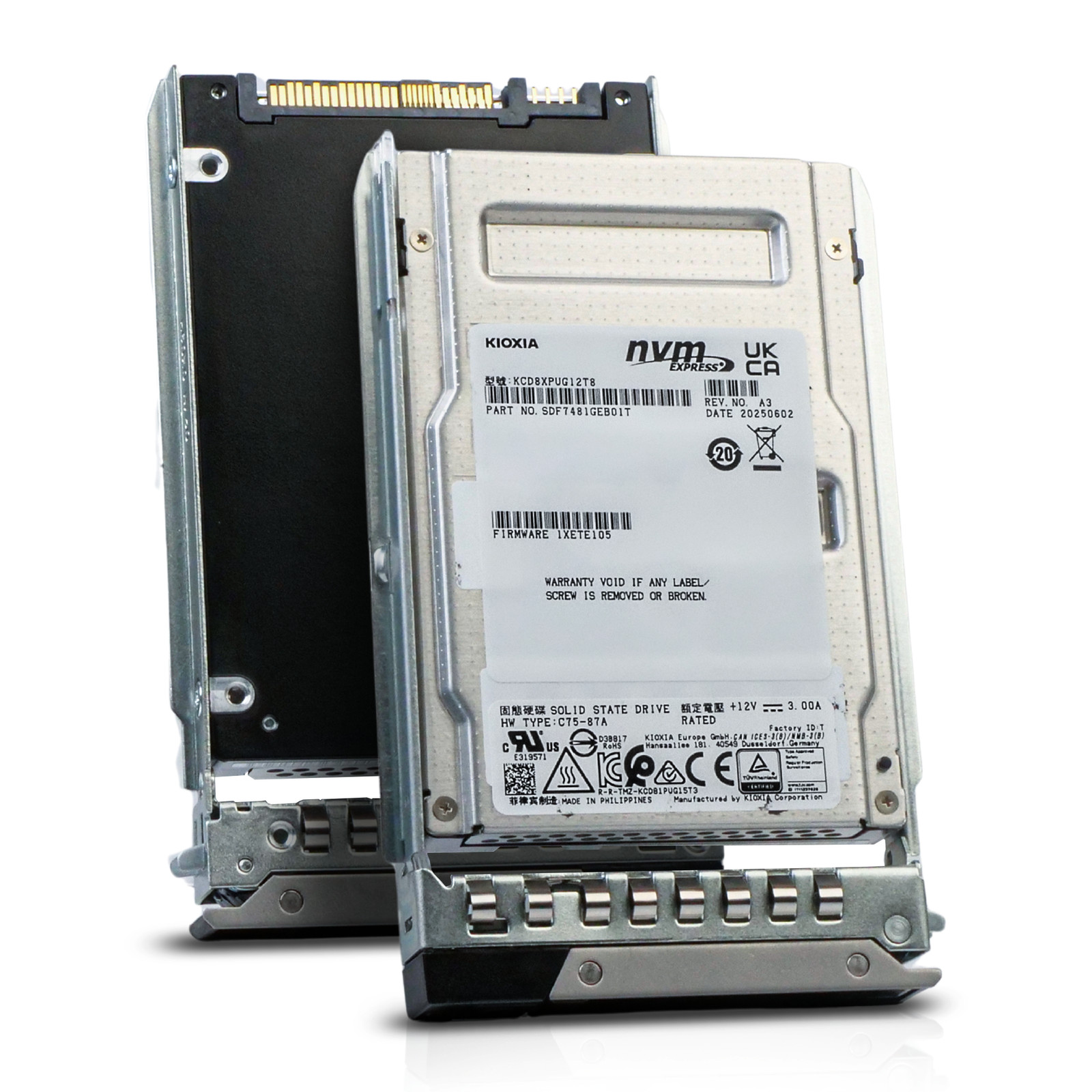 Kioxia 12.8TB KCD8XPUG12T8 3 DWPD PCIe Gen5.0 x4 U.3 NVMe 2.5" SSD Dell G16 Tray