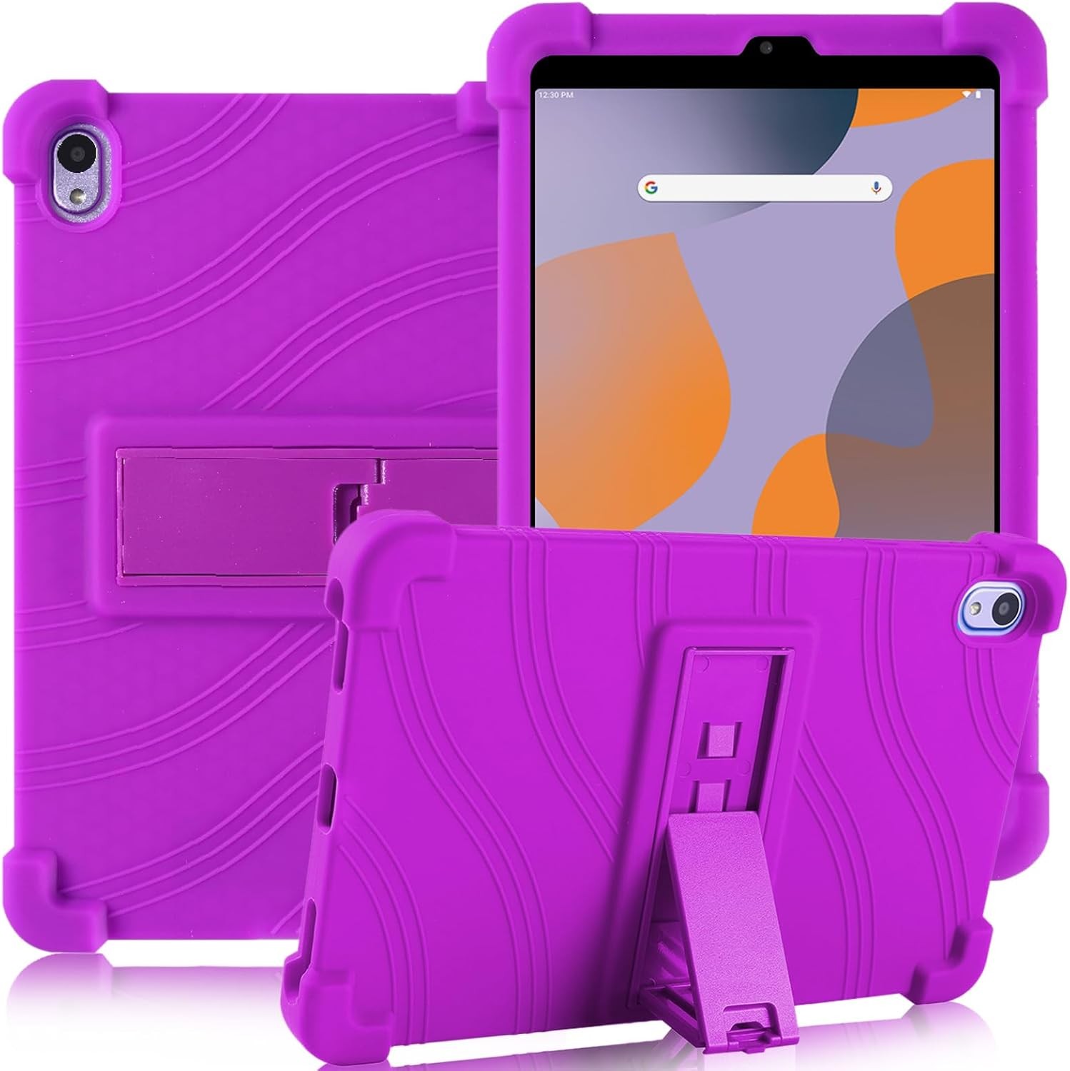 Soft Silicone Kids Case with Stand for Walmart Onn 8 Inch Tablet 2024, Purple