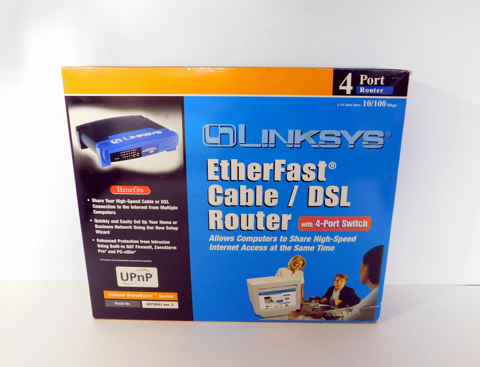 Heatsinks Installed - Linksys BEFSR41 Cable/DSL Router 4-Port Switch - Used