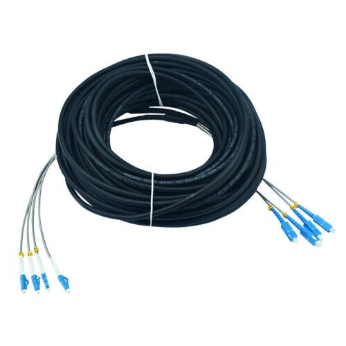 50M Field Outdoor LCUPC-SC UPC 4 Strand 9/125 Single Mode Cable Fiber Patch Cord