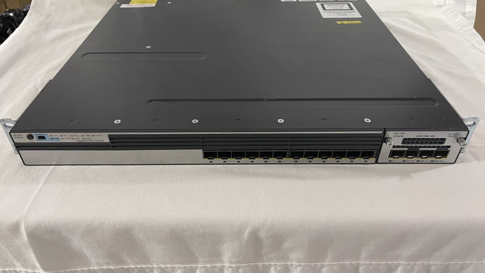 CISCO WS-C3750X-12S-S 12-Port SFP Gigabit Switch ios-15.2 + C3KX-NM-10G 3750X