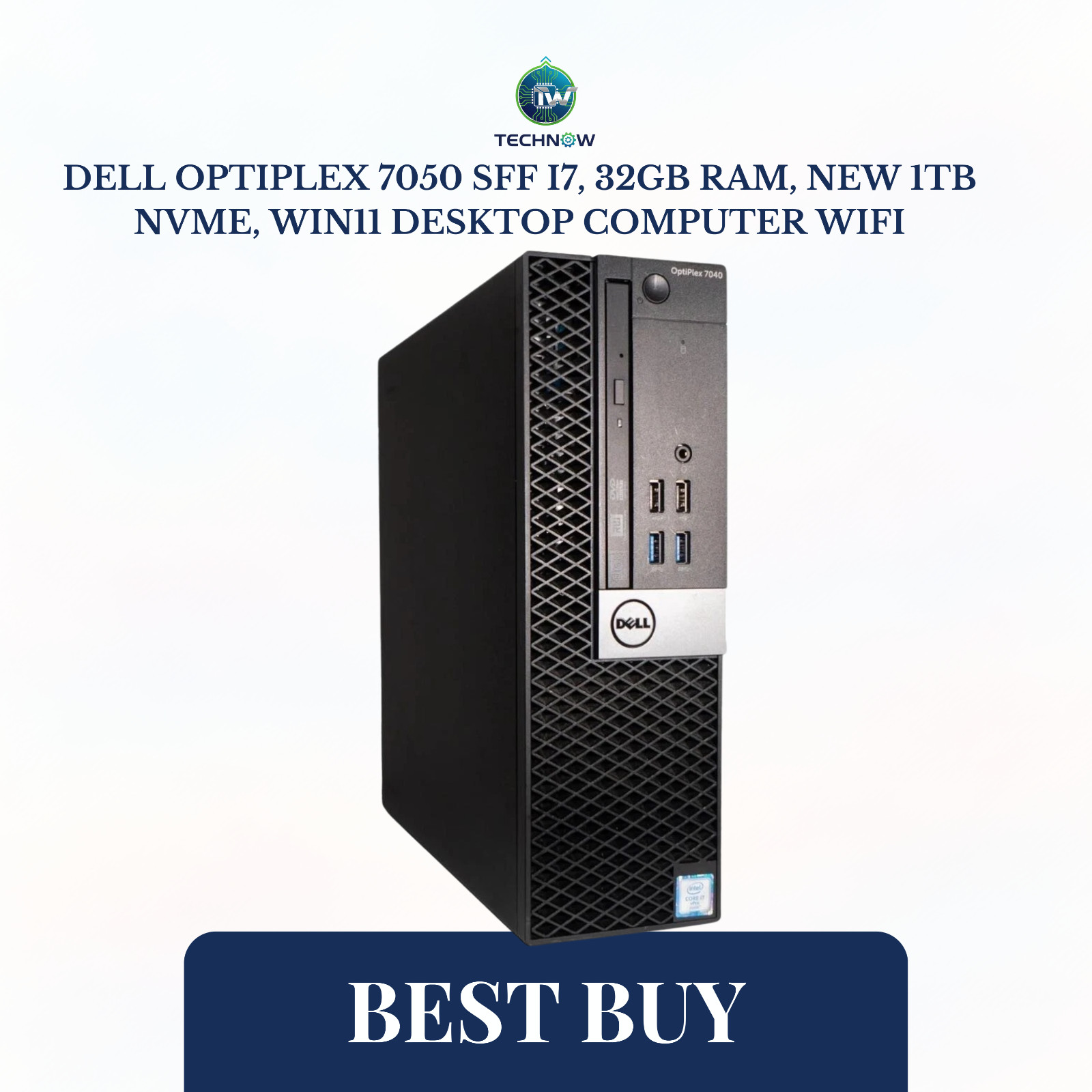 Dell OptiPlex 7050 SFF i7, 32GB Ram, NEW 1TB NVME, Win11 Desktop Computer WiFi