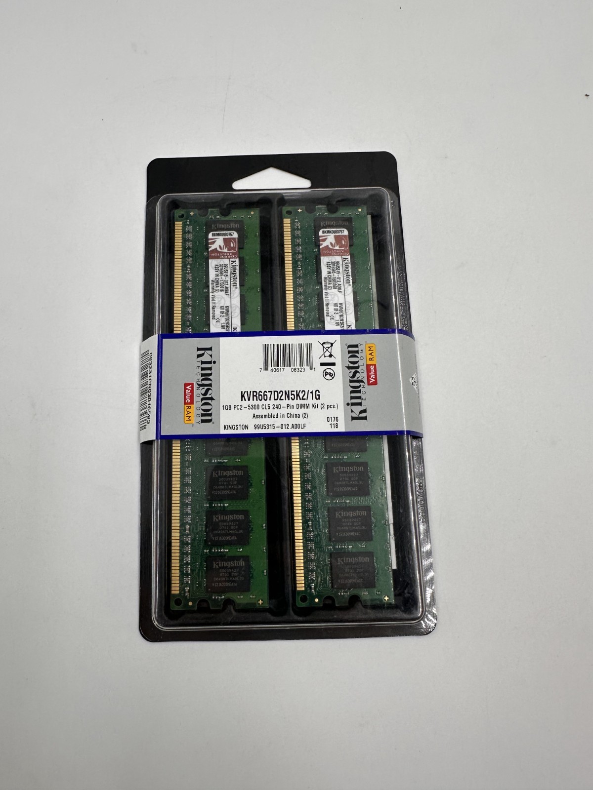 2x kingston 1gb pc2-5300 cl5 240 pin dimming kit 2 pcs