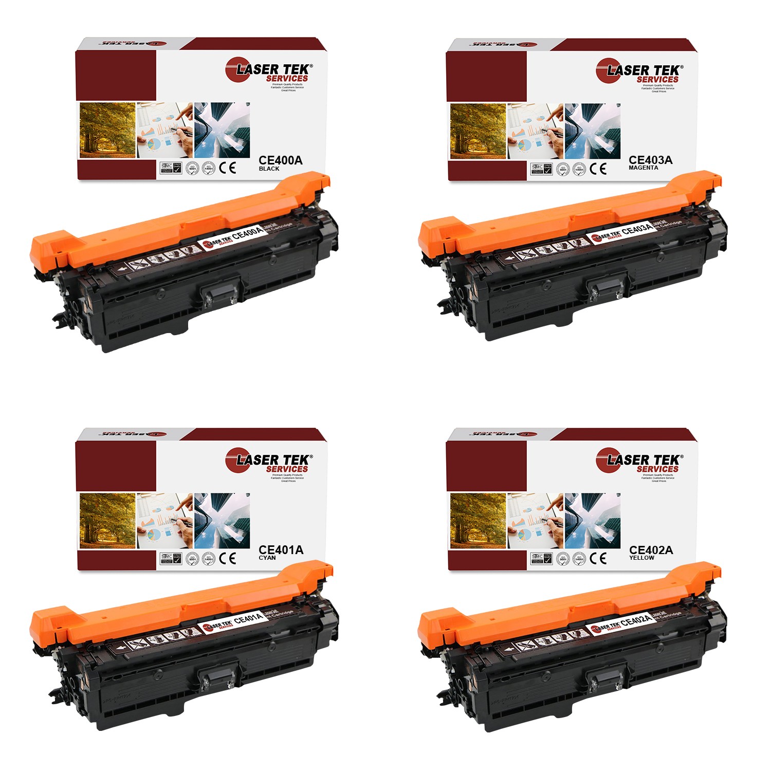 4Pk LTS 507A BCMY Compatible for HP LaserJet 500 M551dn M551n Toner Cartridge