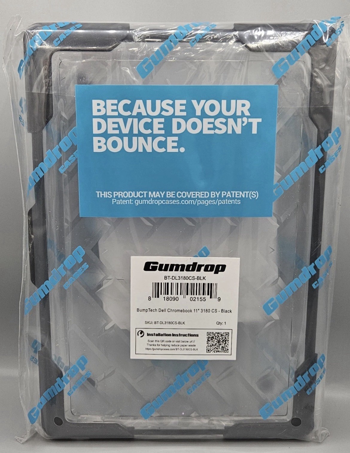 Gumdrop SlimTech Case (Clamshell) - Black - For Dell Chromebook 11" 3180 CS NEW