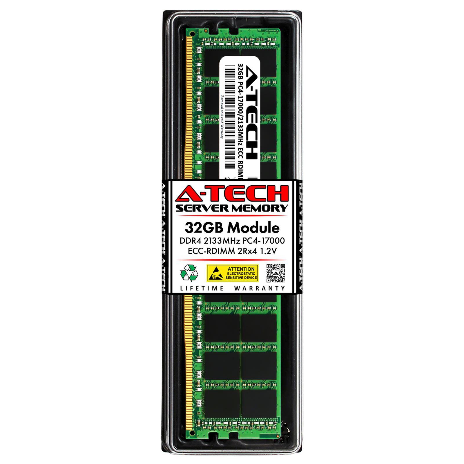 32GB DDR4 PC4-17000R ECC RDIMM (Replacement for HP 752370-091) Server Memory RAM