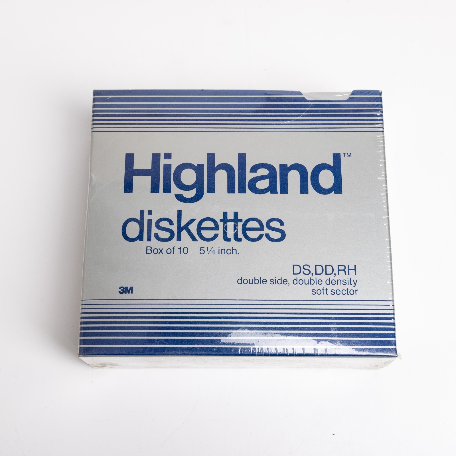 Sealed Box 10 Highland 3M 5 1/4" Diskettes DS DD RH IBM PC XT Disc Soft Sector