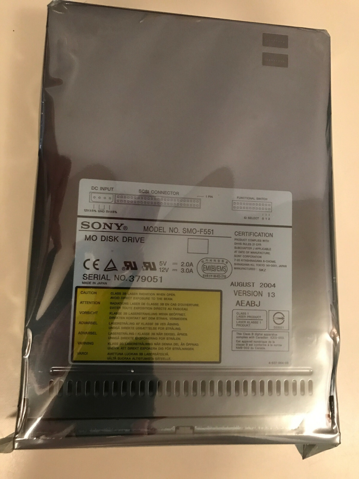 SONY SMO F551 OPTICAL INTERNAL DRIVE 5.2GB SMO-F551