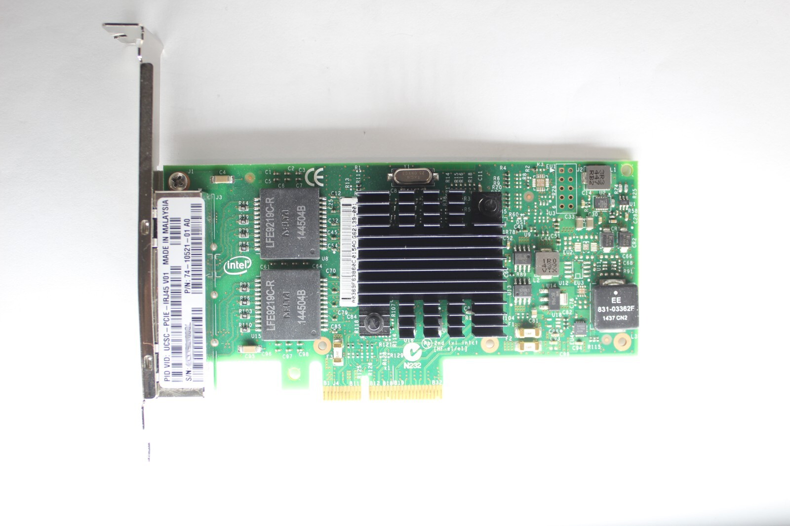 Intel CISCO UCSC-PCIE-IRJ45 Quad Port 1GB Ethernet Network Card PN: 74-10521-01
