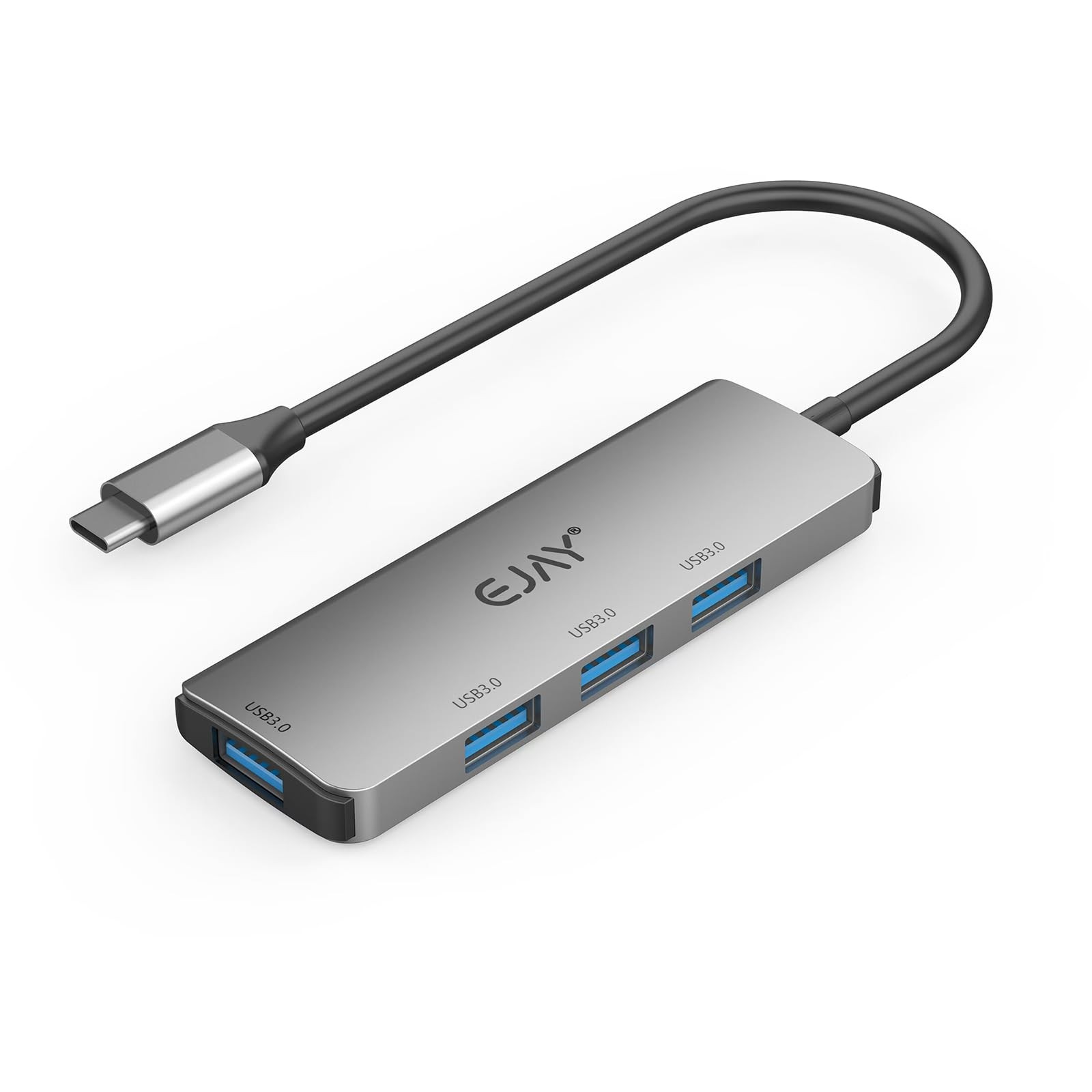 4-in-1 USB Hub Adapter, Aluminum 4-Port USB 3.0 Splitter with 5Gbps Data Tran...