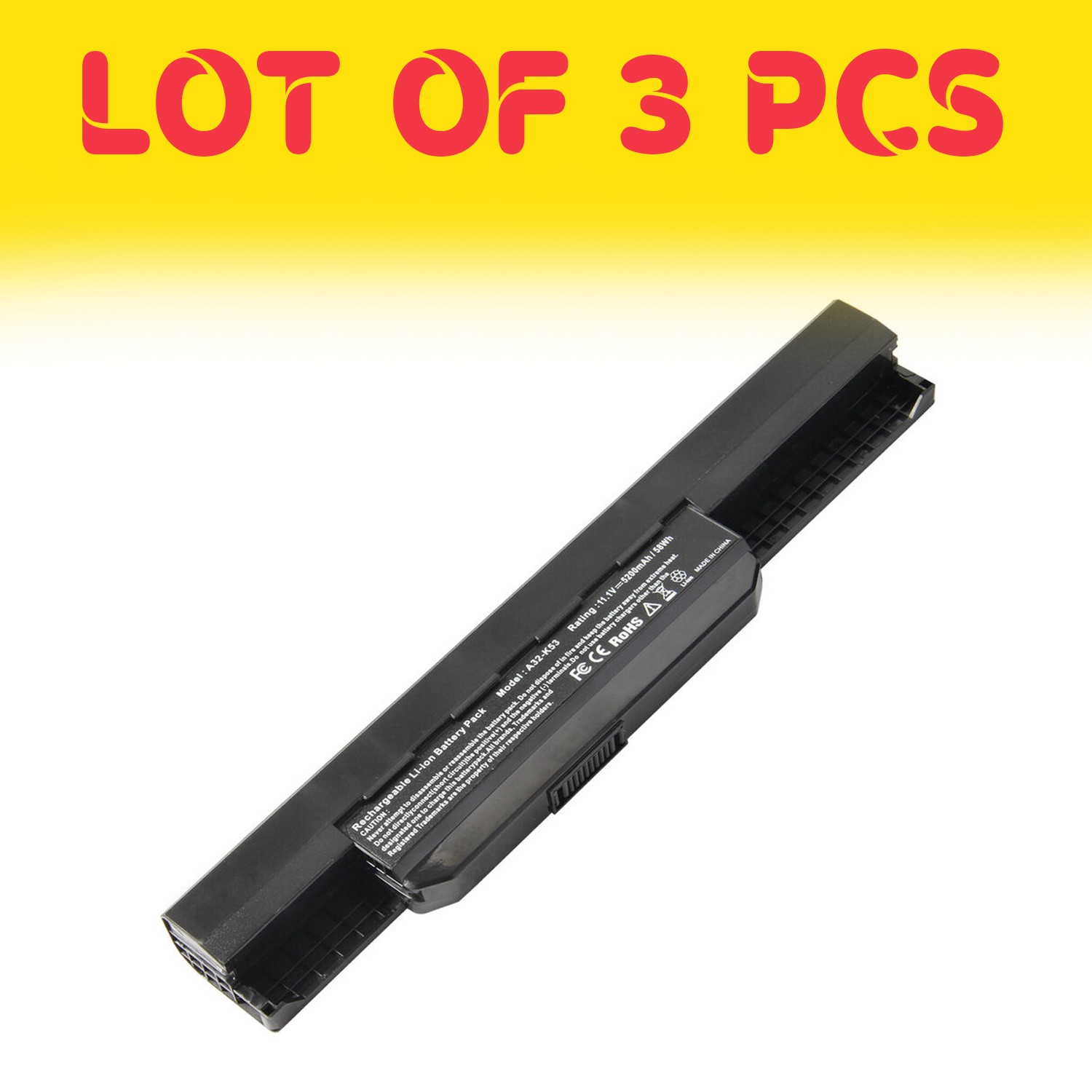 Lot of 3 battery A32-K53 A41-K53 for ASUS K53 K53E X54C X53S X53 K53S X53E 6cell