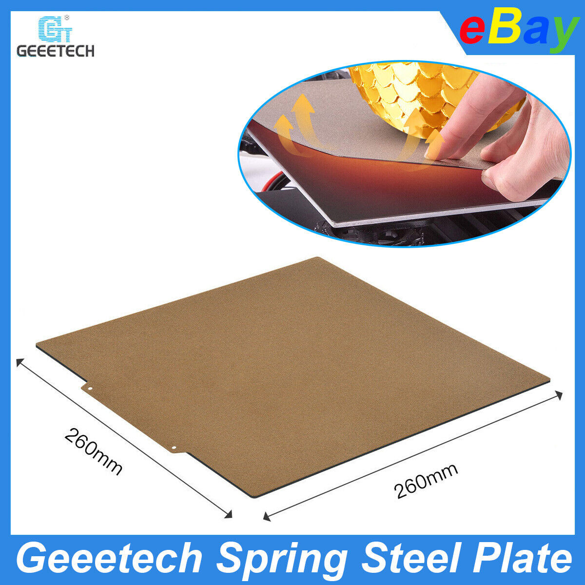 Geeetech Spring Steel Plate+PEI+Magnetic B Base 3 in 1 260*260 mm for 3D Printer