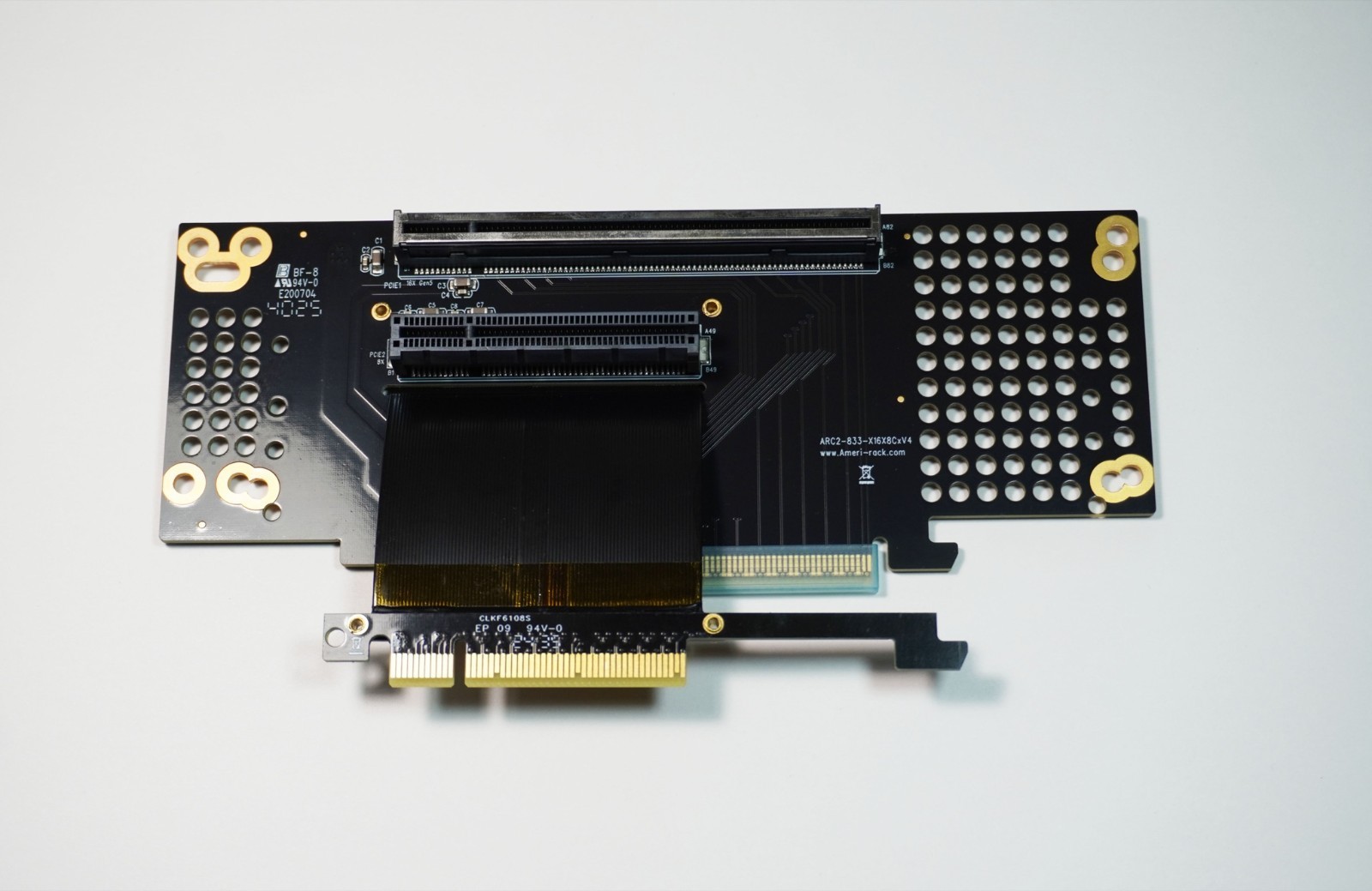 2U PCI-Express PCIE 4.0 Gen4 x16 x8 Riser Card with Flex Cable for x8 Slot