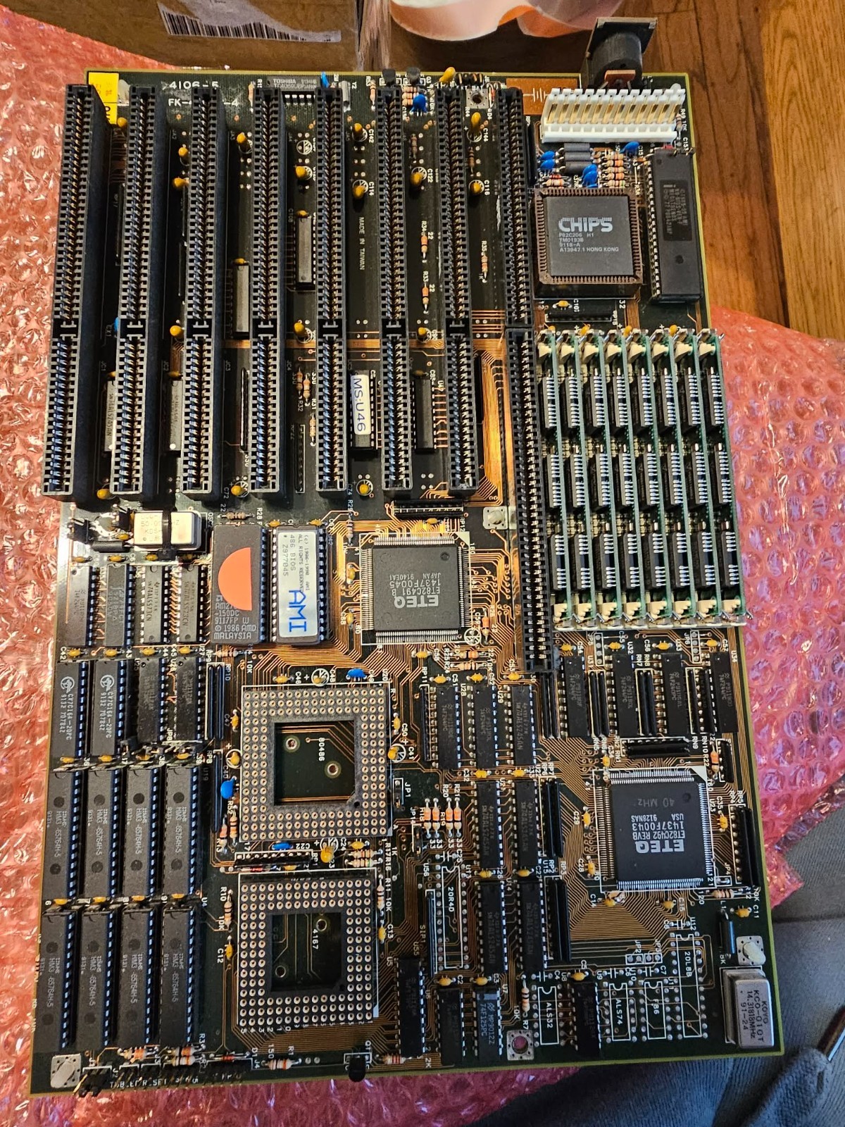 Rare Retro Gaming Vintage 486 Motherboard ETEQ 7X ISA w/Weitek 4167 Socket