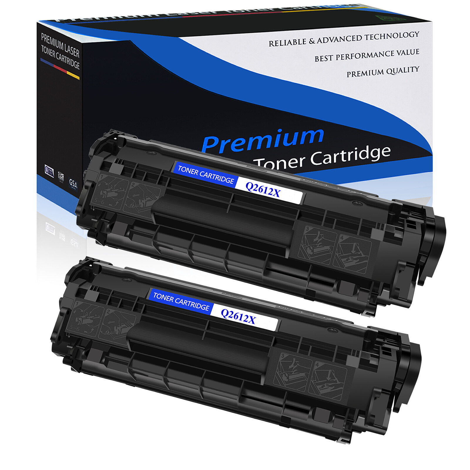 2/4/6/10 Pack Q2612X 12X Toner for HP LaserJet 1022 1022n 1022nw 3015 3020 3030