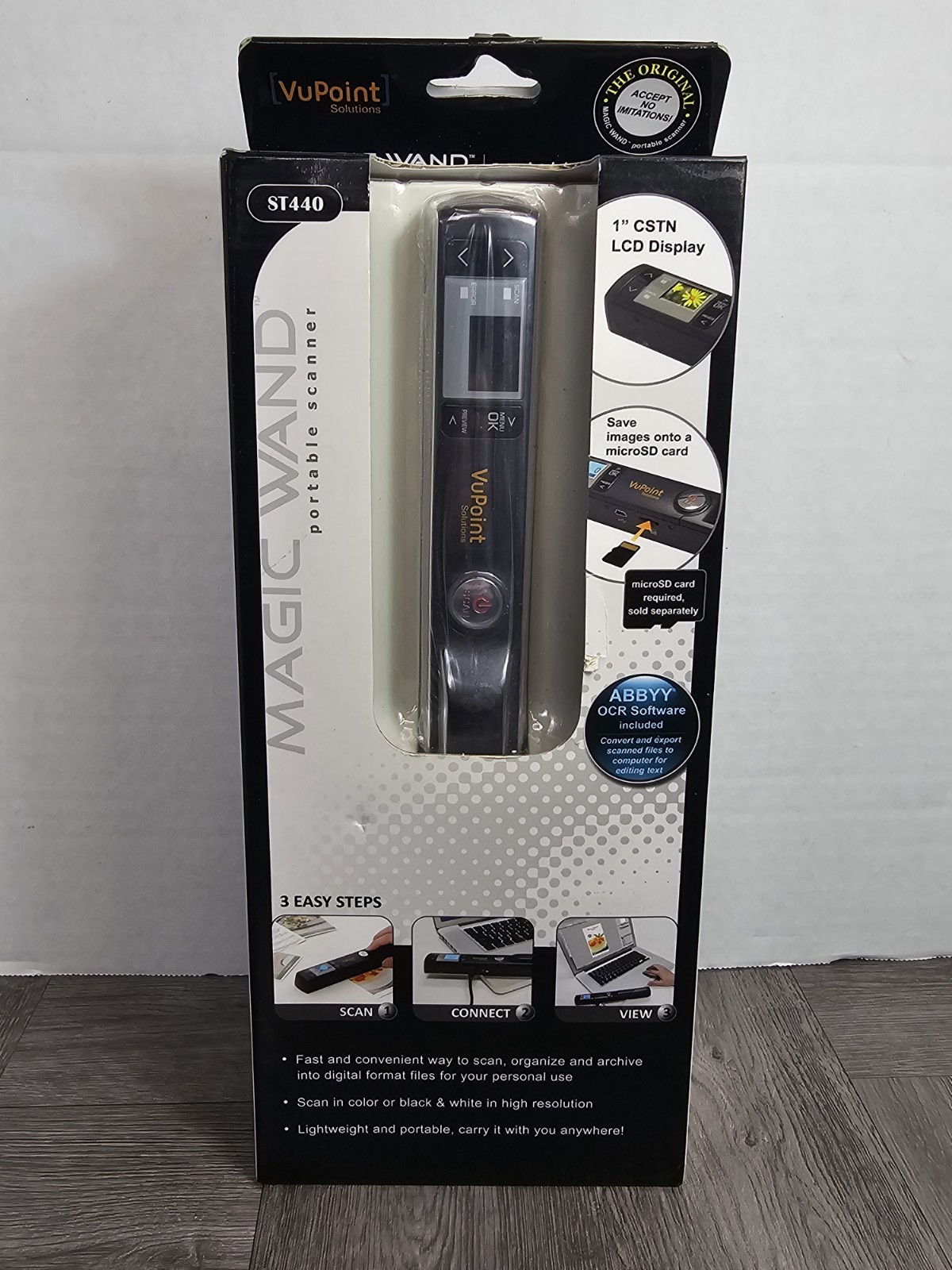 VuPoint Magic Wand ST440 Portable Scanner 1" LCD Color OCR Software New
