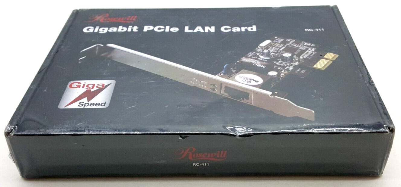 Rosewill RC-411 Gigabit PCle LAN Card IEEE802.3 RJ45 PCI-Express *New*