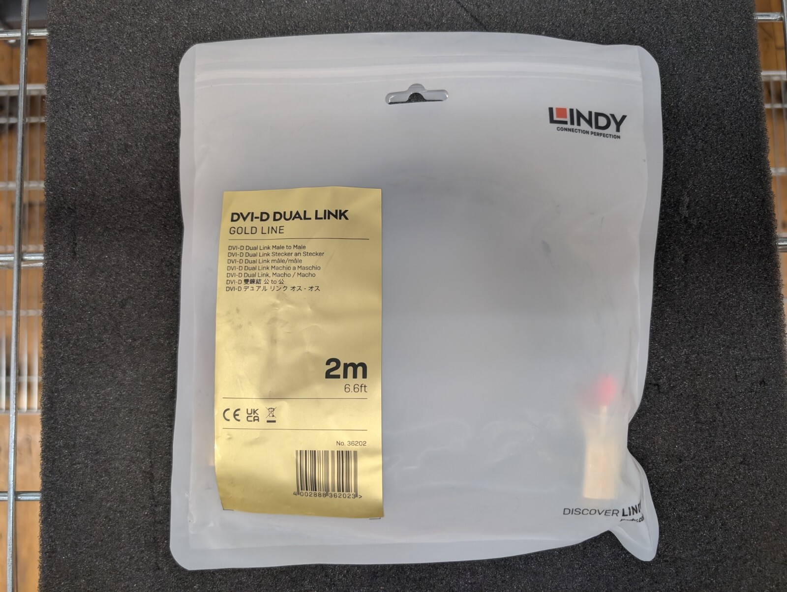 New, Lindy, 36202, DVI-D Dual Link, Gold Line, Male to Male, 2 Meter (6.5 Feet)