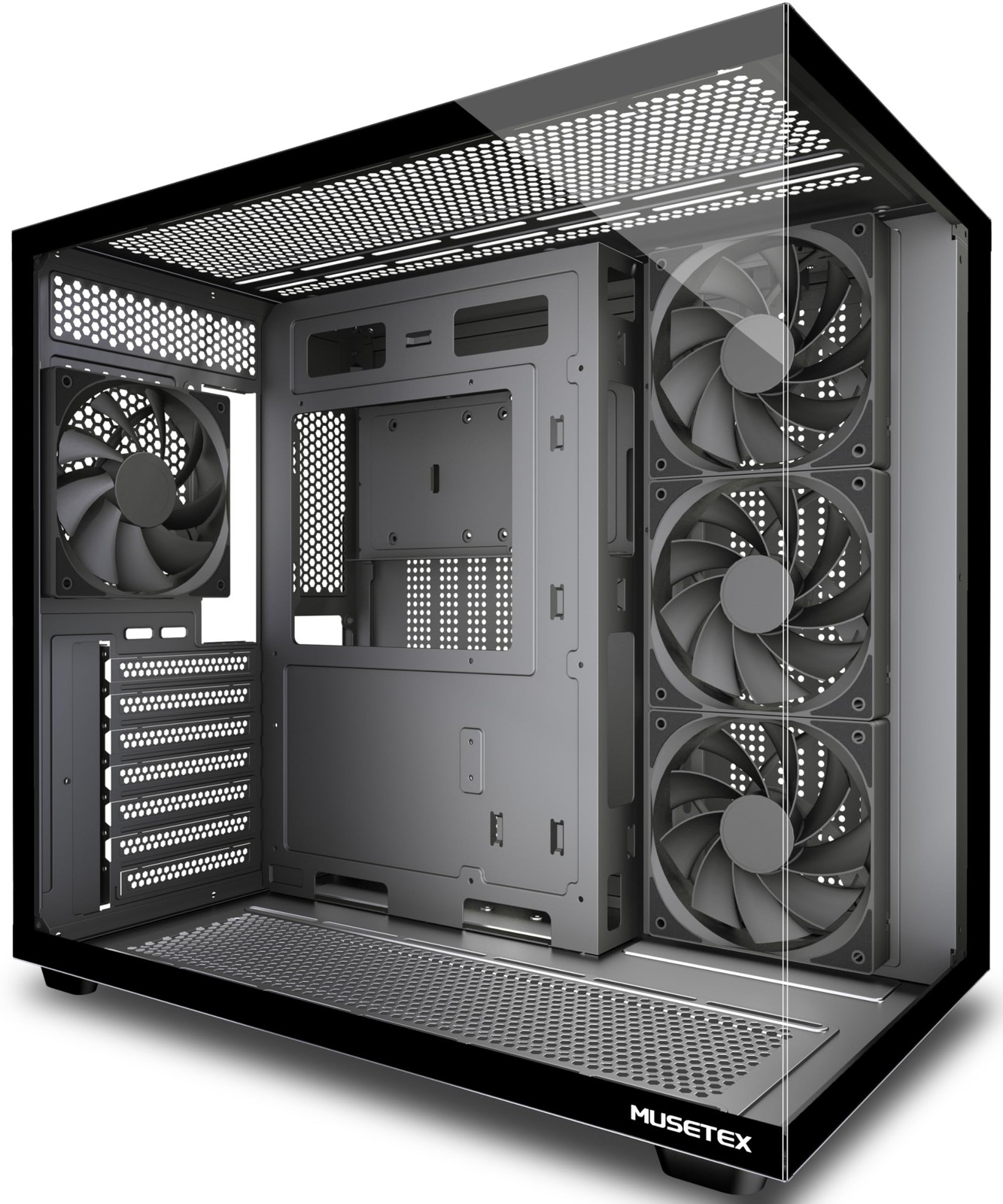 Y6 PC Case, Pre-Installed 4 Non-LED Fans, ATX Mid Tower Case, Computer Case w...