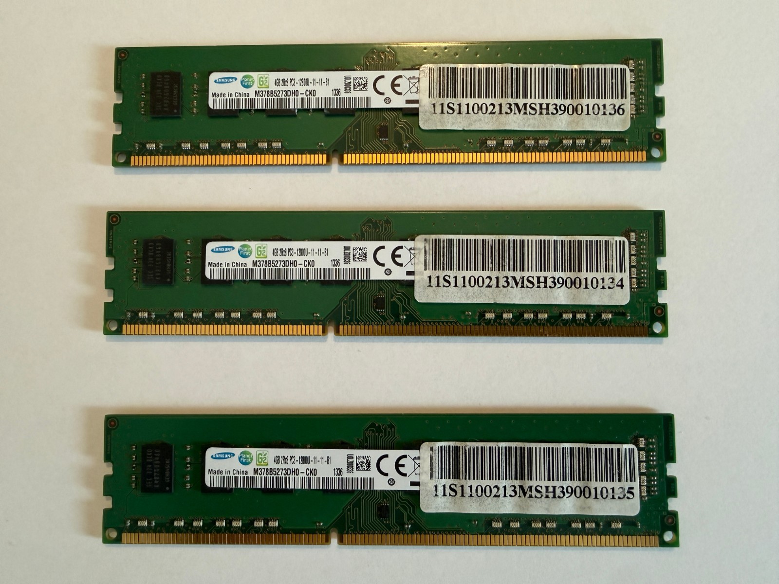 Samsung 12GB Kit 3x 4GB 240Pin DDR3 1600 PC3-12800U Desktop RAM