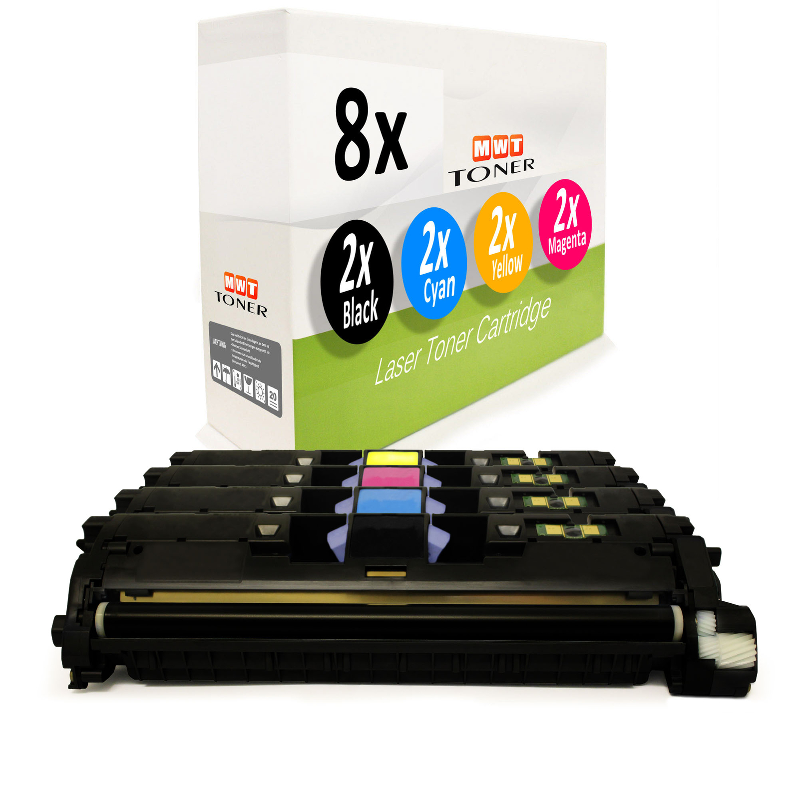8X Cartridge Replaces Canon 701BK 701C 701M 701Y