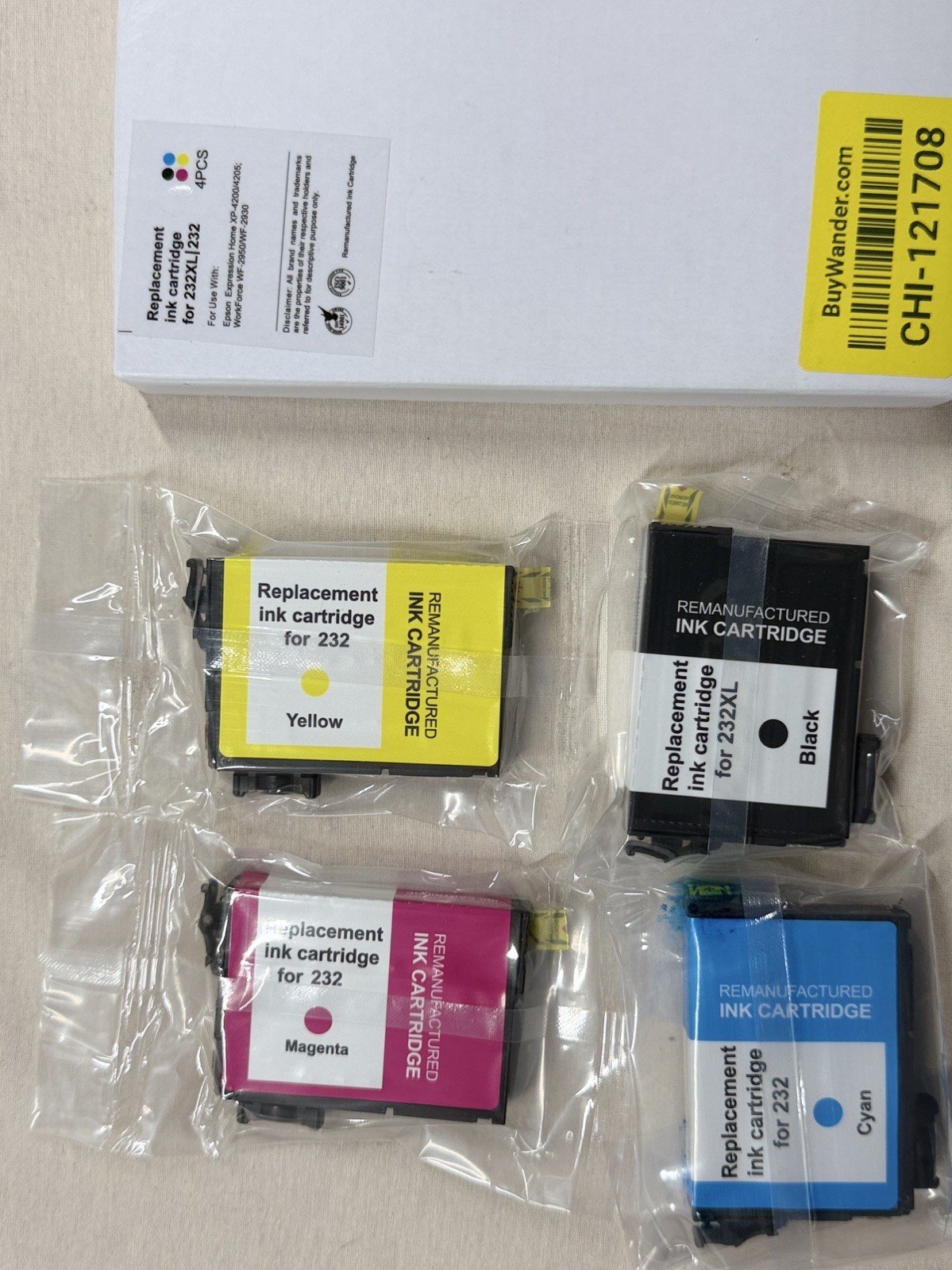 4 Pcs 232XL|232 Ink Replacement chi-121708