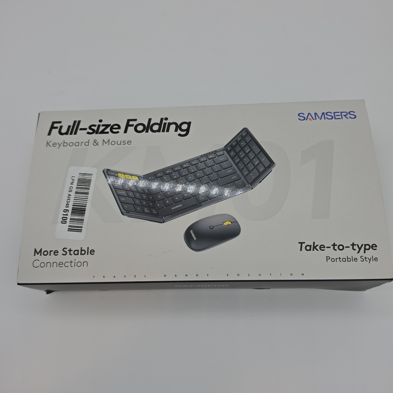 Foldable Keyboard and Mouse, Samsers Folding Bluetooth Keyboard Combo, 2.4G + BT