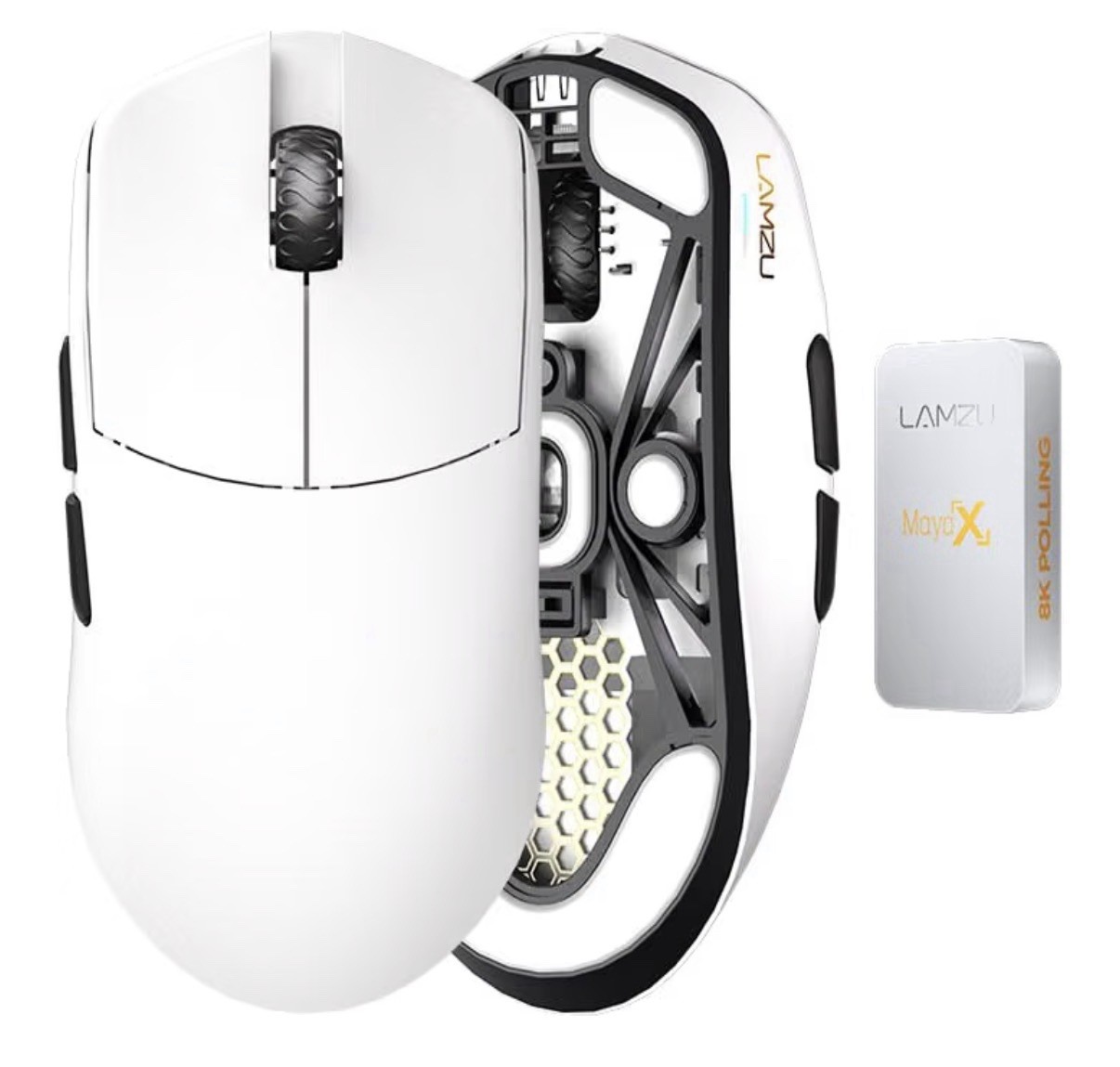 Lamzu Maya X Wireless Gaming Mouse 47g PAW3950 30000 DPI 8K White OB Ships Fast