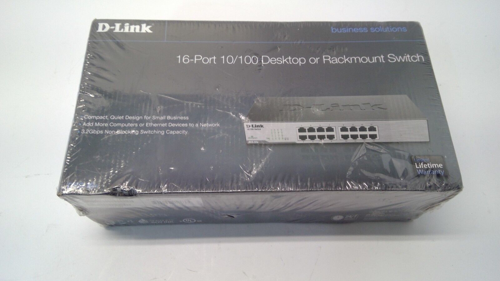 D-Link  DSS (DSS16+) 3.2 Gbps. 16-Ports Rack-Mountable Switch New Sealed. 