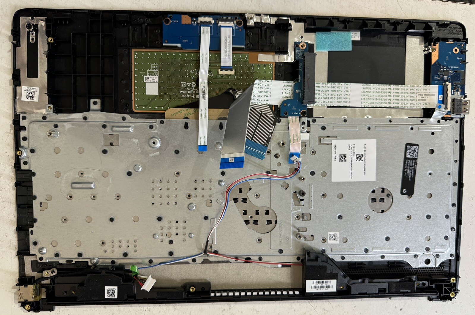 HP 15-DA 15-DB 15-DR series US keyboard, mouse, Palmrest cover, Speakers