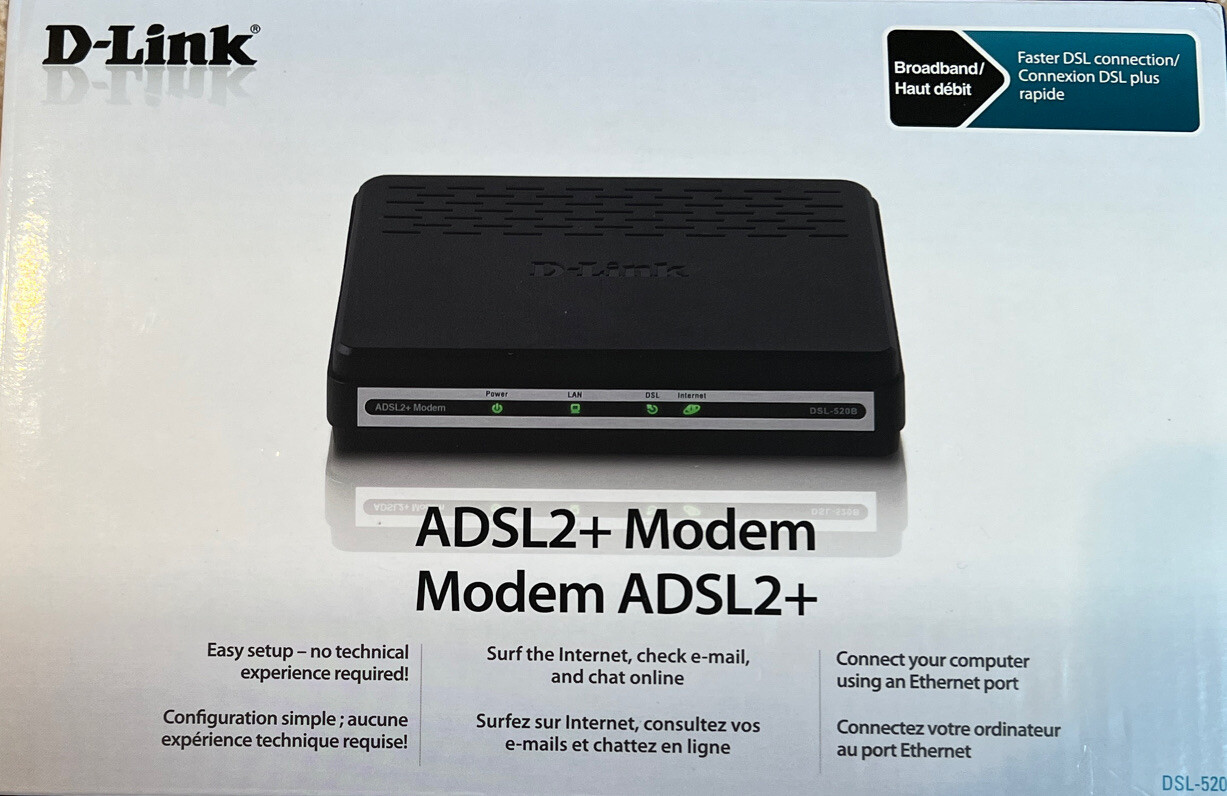 D-LINK DSL-520B ADSL2+ MODEM Black