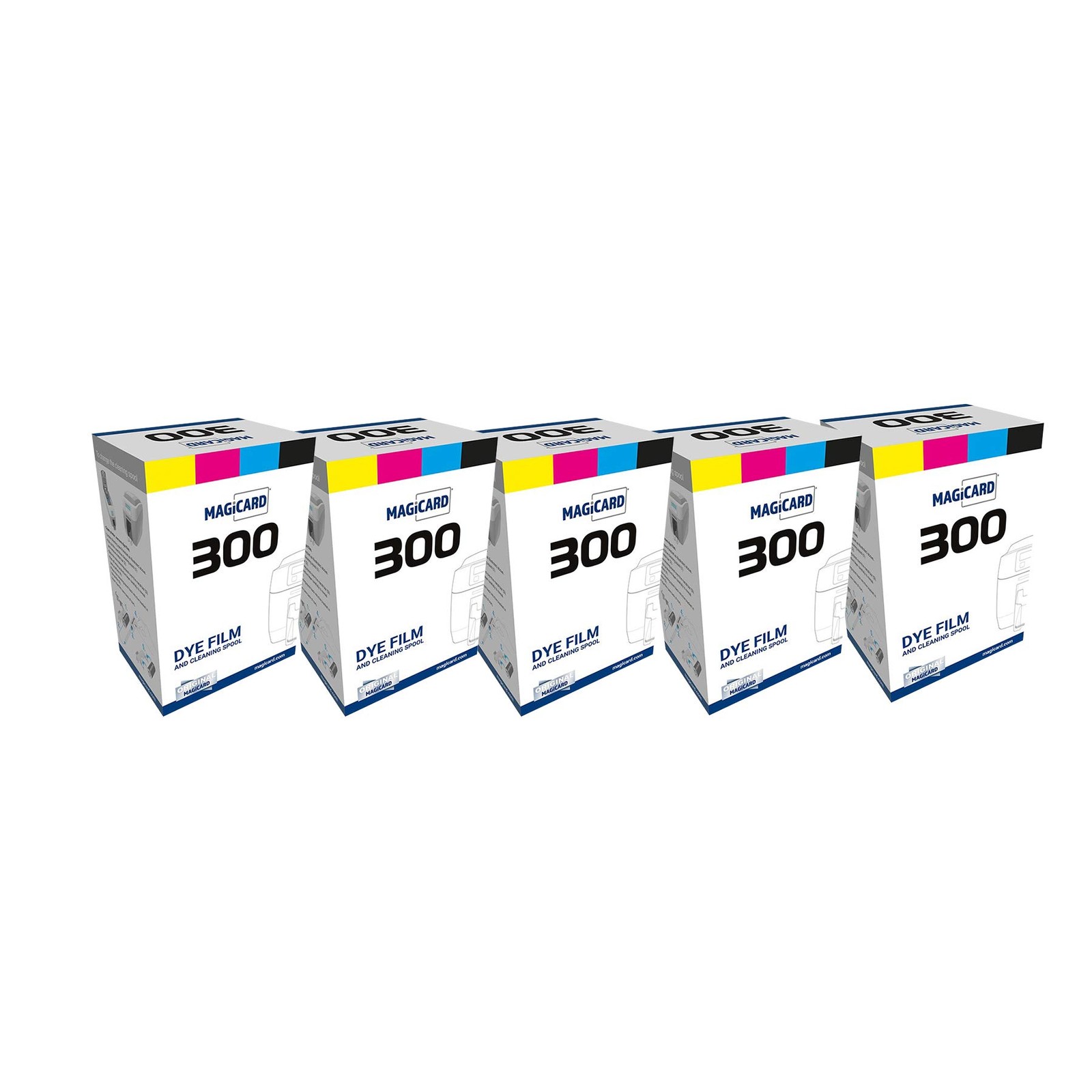 Bodno 5 x Magicard 300 Printer MC300YMCKO/2 Color Ribbon  YMCKO  300 Prints S...