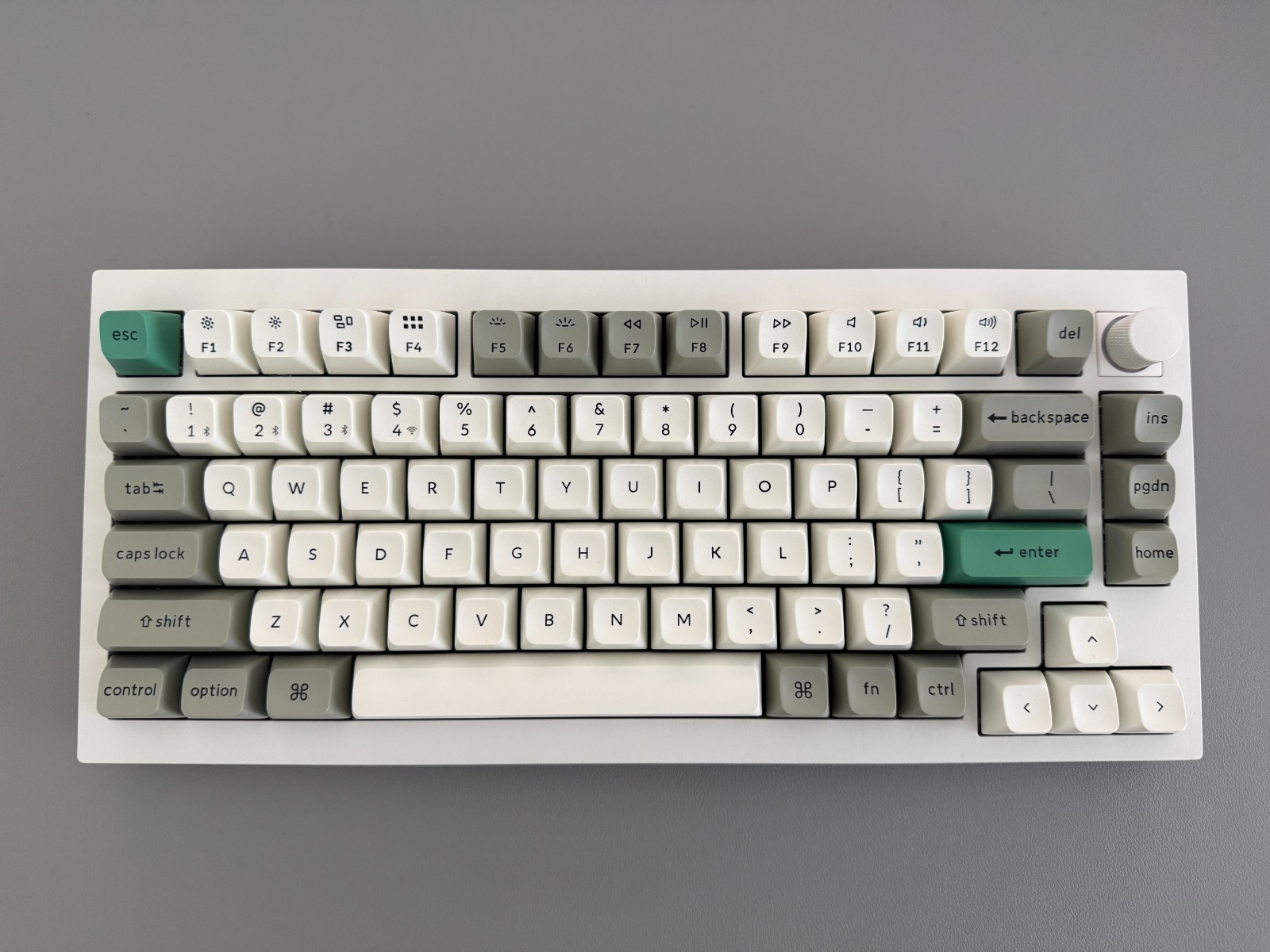 Keychron Q1 Max Shell White Gateron Red 75% Wireless RGB Hot Swap Knob