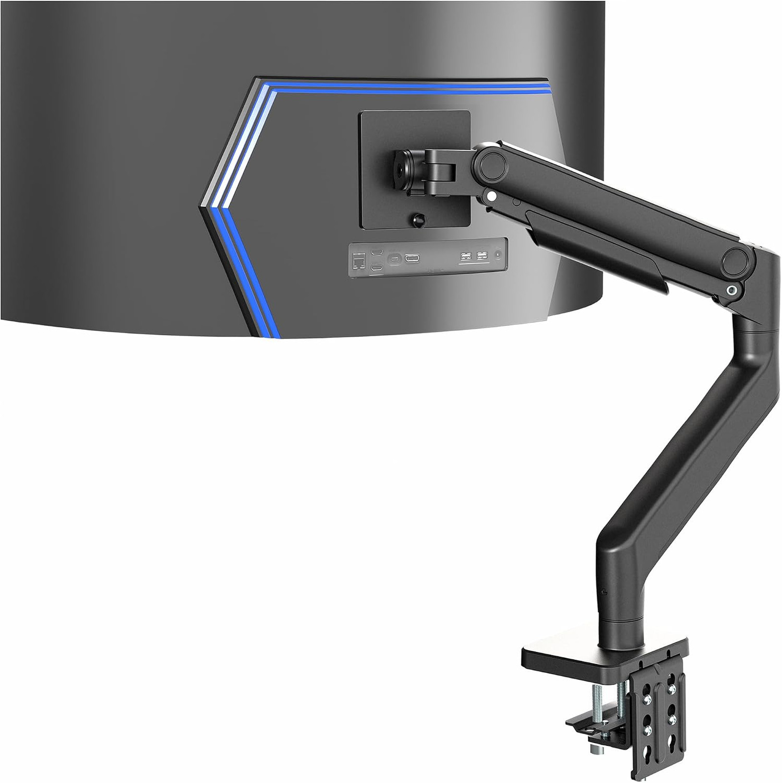 Heavy Duty Aluminum Ultrawide Monitor Arm for 49 Inch Screens Holds 44 lbs Black