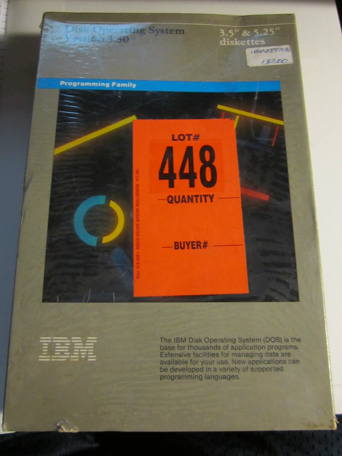 NOS 1987 IBM DISK OPERATING SYSTEM 3.30 DISKETTES IN THE BOX - 3.5" X 5.25" 
