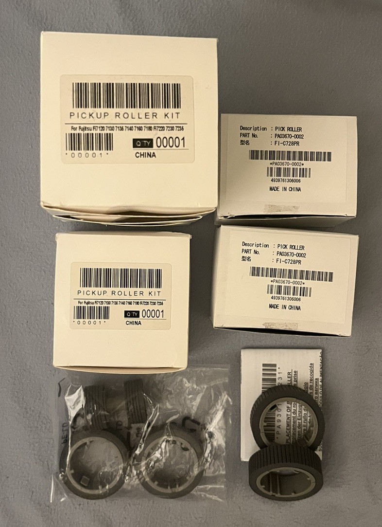 4X PA03710-0001 & 2X PA03670-0002 Brake Pickup & Brake Roller for Fujitsu