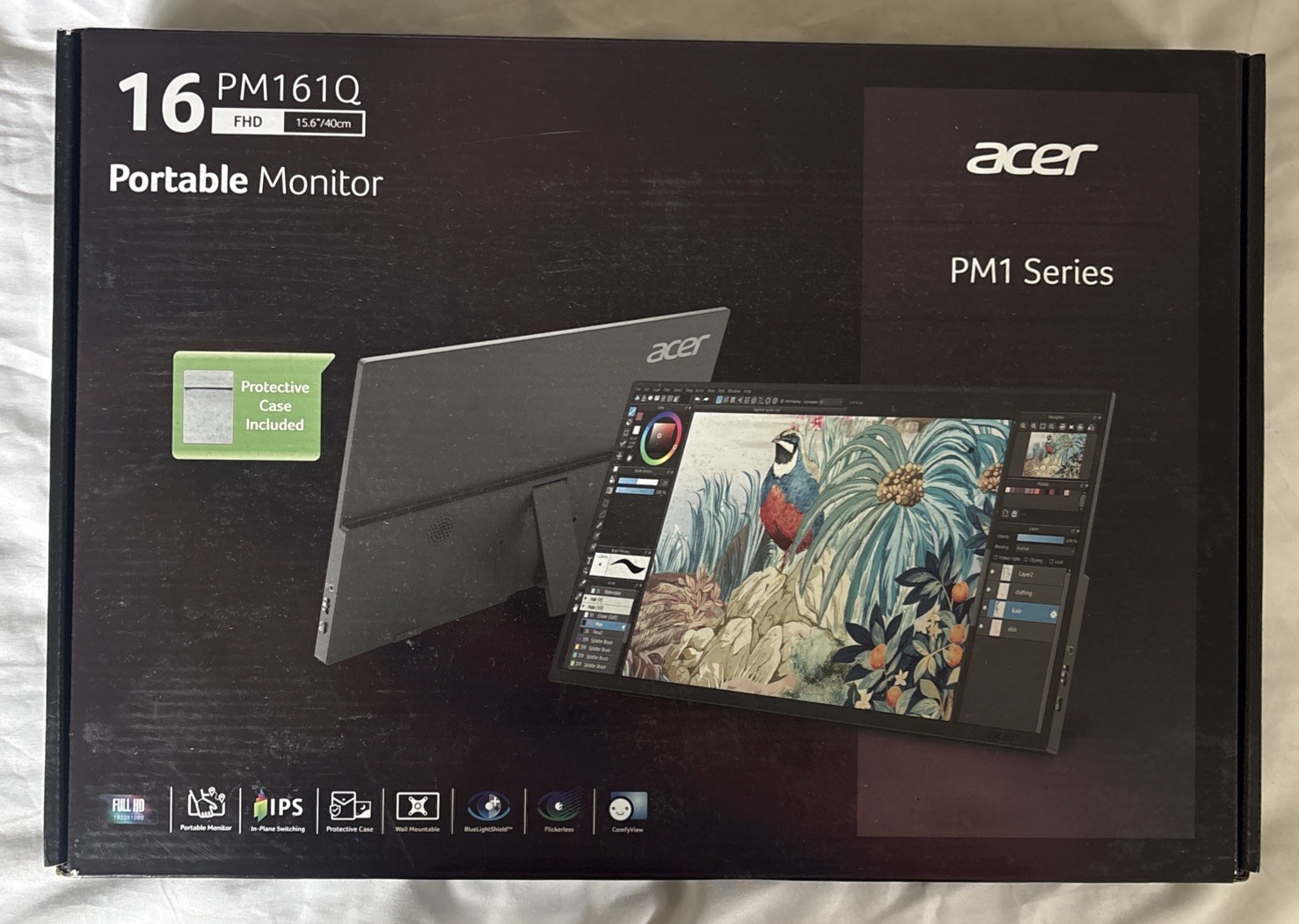 Acer - PM1 Series 15.6”/40cm FHD Portable Monitor - (PM161Q) - 1920x1080 - Black