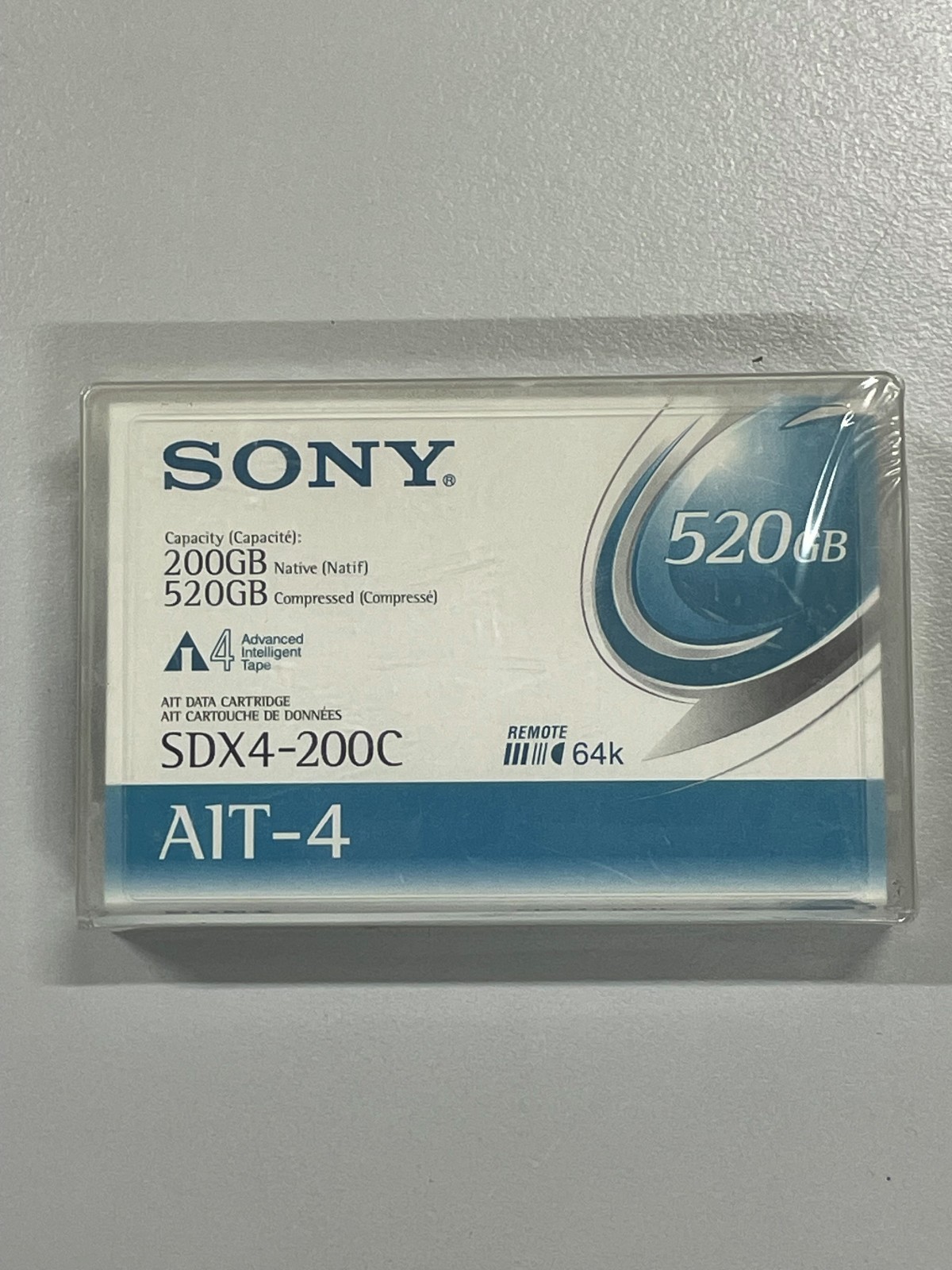 Sony SDX4 -200C  AIT-4 Cartridge 200GB Native 520GB Compressed Magnetic Tape