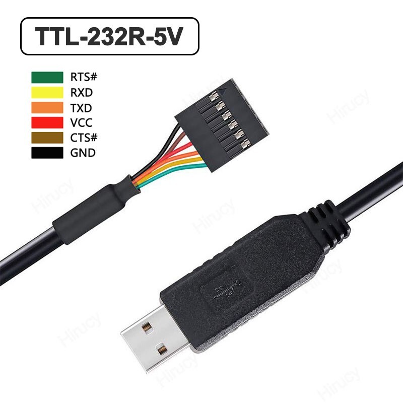 TTL-232R-5V USB to TTL Cable FTDI Chip USB to UART Cable Cord Supports +5V
