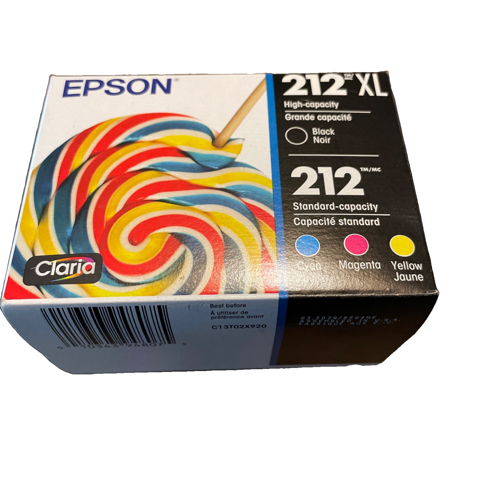 Epson 212XL Black and Standard Color Ink Cartridge Exp 03/2029 New Unopened Box