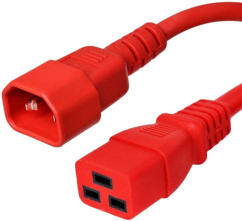 5 PACK LOT 5ft IEC C14 - C19 Red Power Cord 14AWG 15A/1875W 100-250V 1.5M