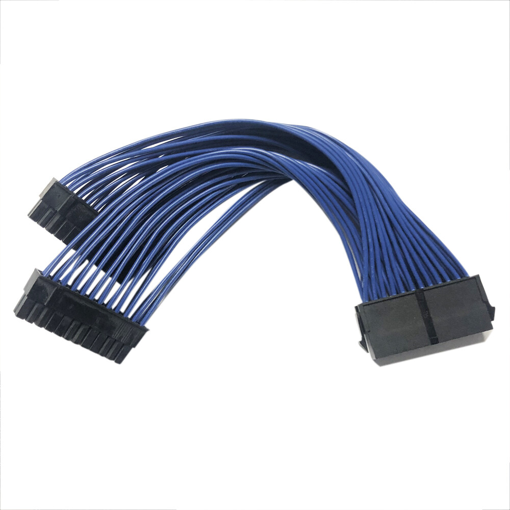 ATX 24Pin 1 to 2 port Power Supply Extension cable PSU Male to Female Y Splitter
