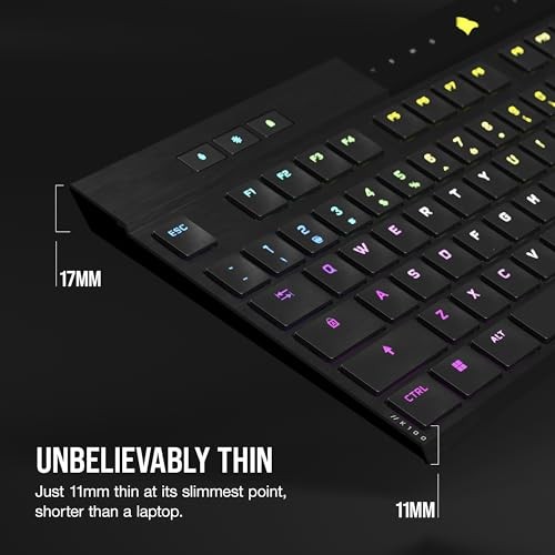 CORSAIR K100 AIR WIRELESS RGB MECHANICAL GAMING KEYBOARD - ULTRA-THIN, -  BLACK