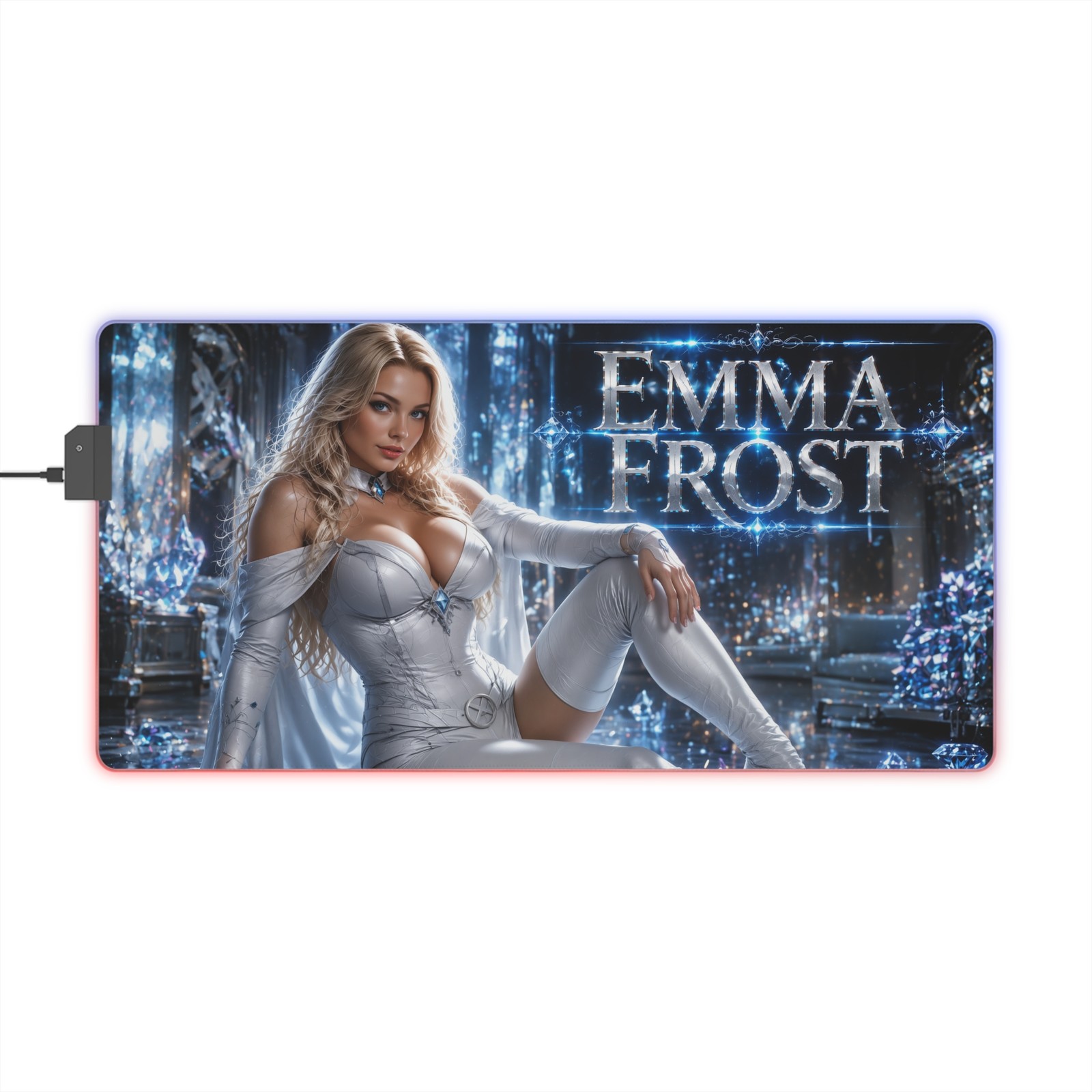 Emma Frost RGB Mouse Mat LED Desk Pad Gaming Keyboard Mat Gamer Accessories