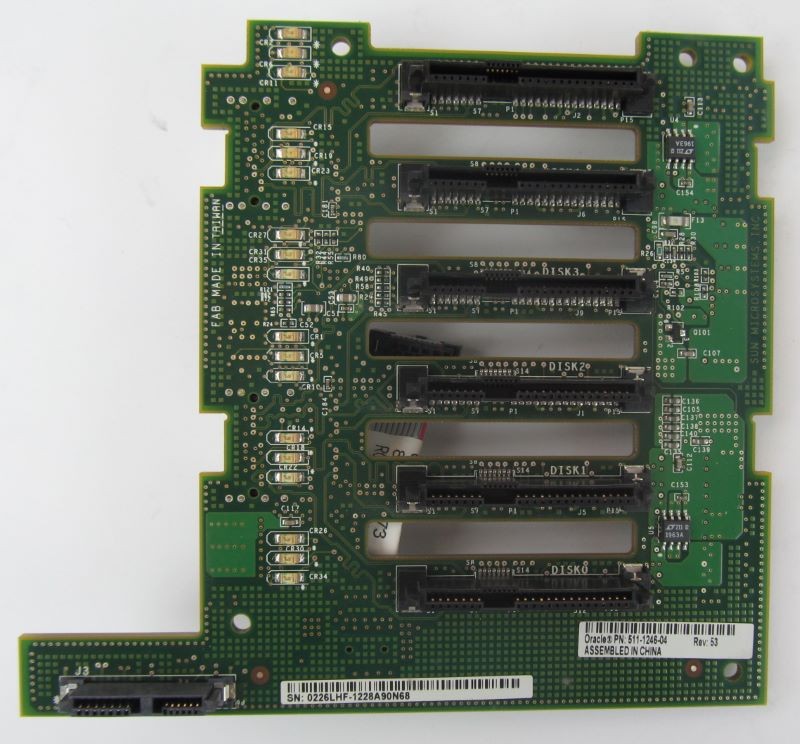 Sun 511-1246 6-Slot Disk Backplane, Sun Fire X4470, T3-2 T4-2 T5-2 X2-4 M2