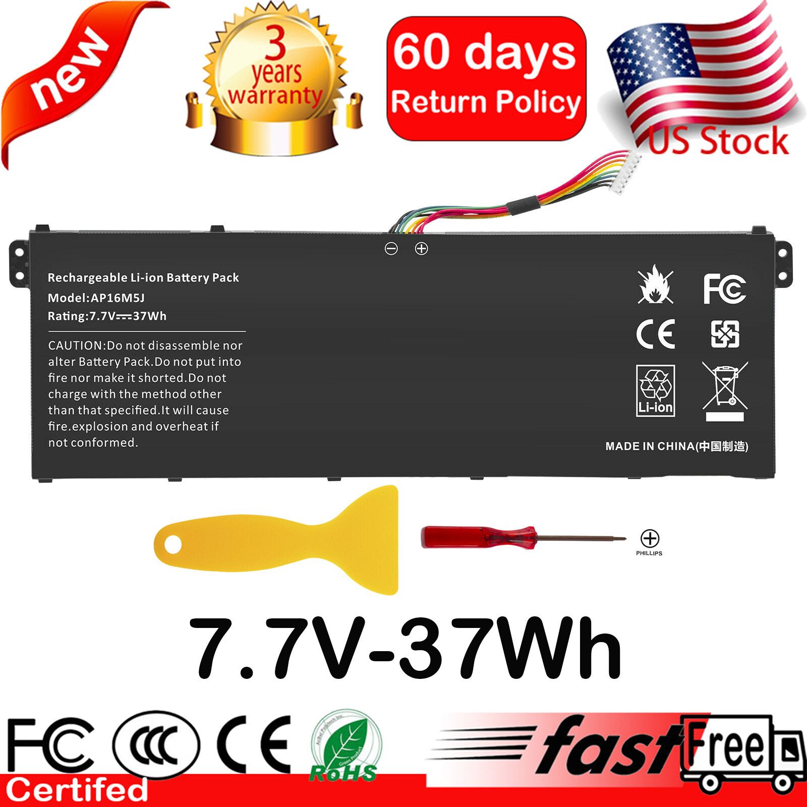 AP16M5J Battery for Acer Aspire 1 A114-31 3 A314-31 A315-21 A315-51 5 A515-51
