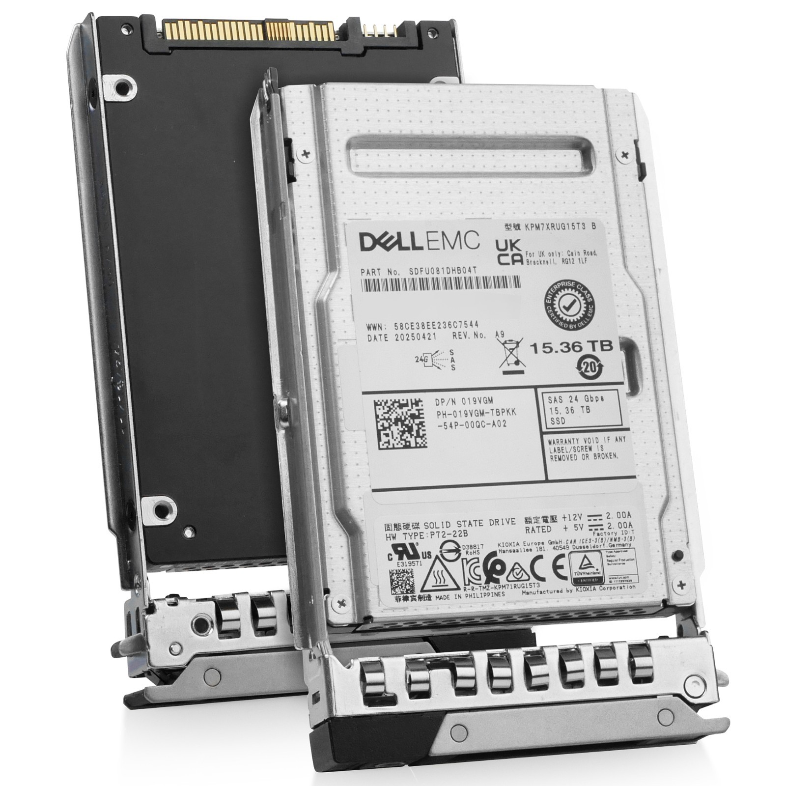 Dell 15.36TB SAS-4 24Gb/s 2.5" SSD  019VGM G17 - R470 R570 R670 R770 R7725 R7715