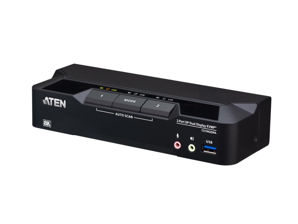 Aten-New-CS1942DPA _ ATEN 2-PORT USB3.0 8K DUAL-VIEW DISPLAYPORT KVMP 