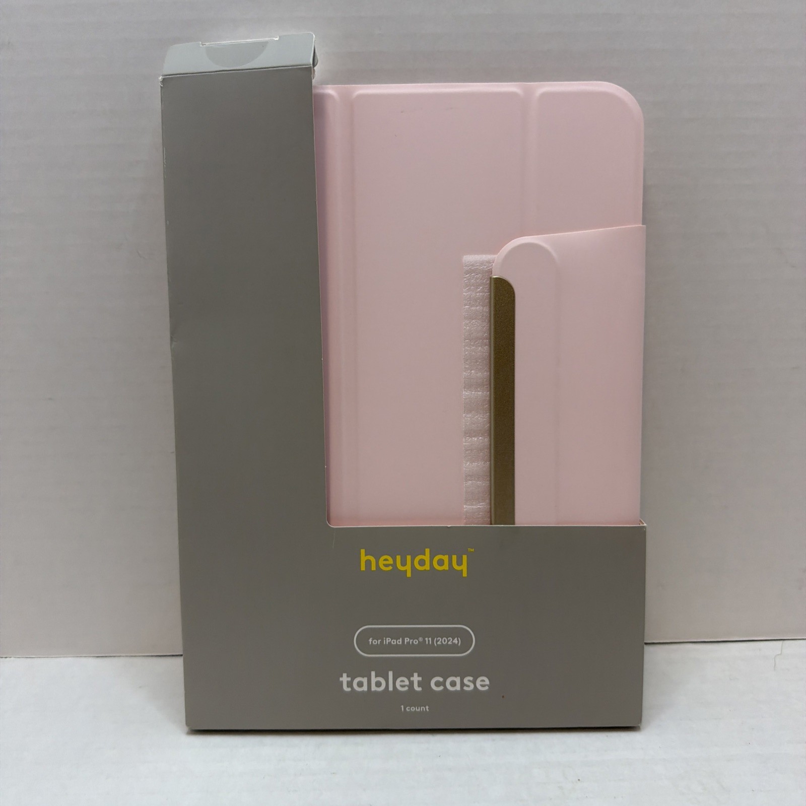 heyday Folding Folio Case for iPad Pro 11 (2024) Pink w/ Stand & Stylus Holder