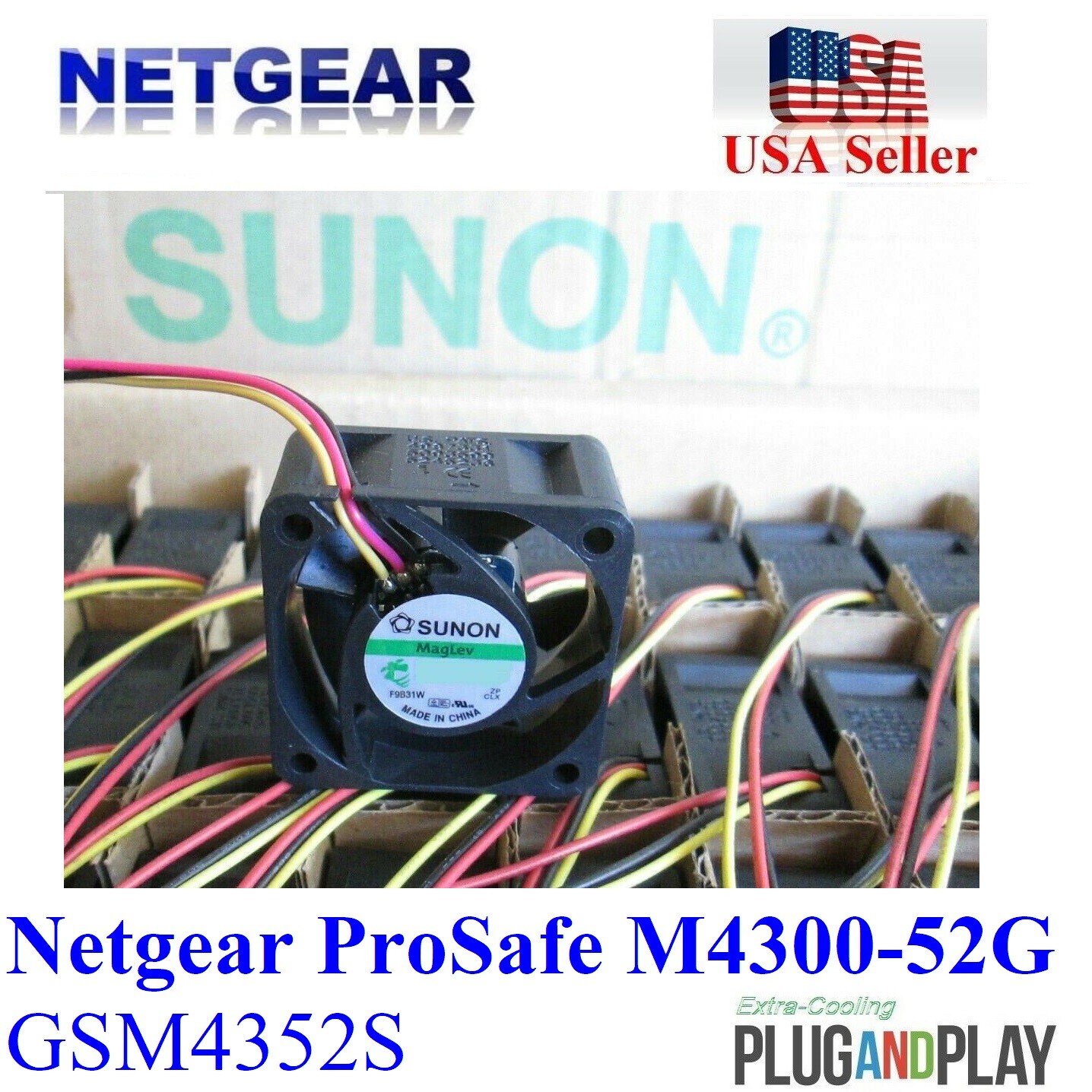 1x New Quiet Replacement fan for Netgear ProSafe M4300-52G (GSM4352S)